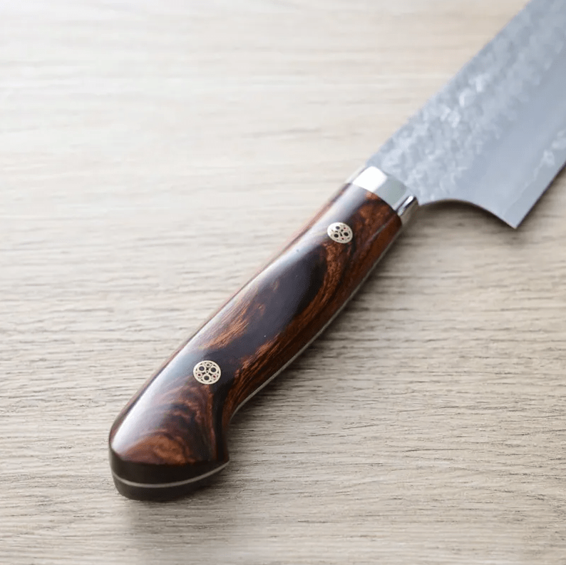 加藤義實 水波 切付牛刀 210mm<br>SG2粉末HSS鋼 沙漠鐵木