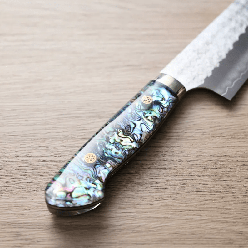 加藤義實 角鎚目 文化刀 170mm<br>SG2粉末HSS鋼 螺鈿柄