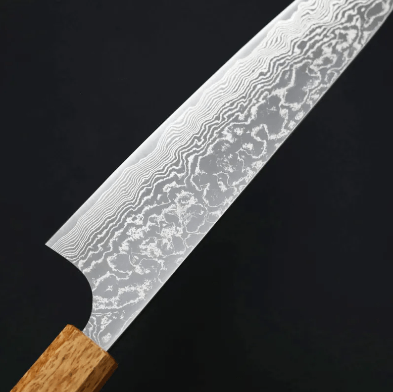 安立打刃物 牛刀 210mm<br>VG10 大馬士革 和柄