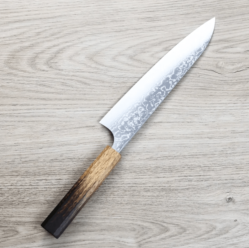 安立打刃物 牛刀 210mm<br>VG10 大馬士革 和柄