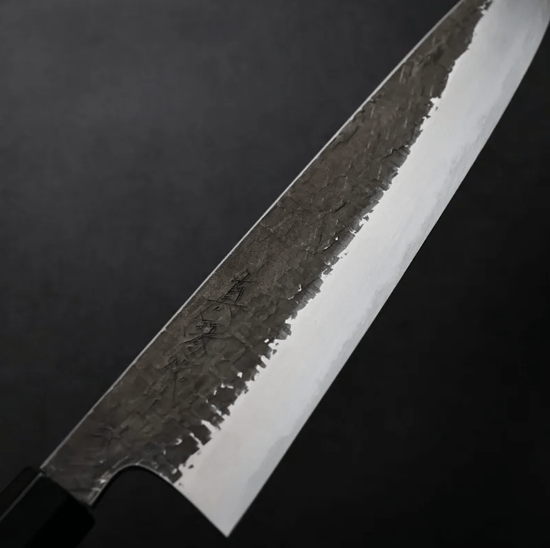 田所真琴 牛刀 240mm 銀三鋼 黑打鎚目 (5) 田所真琴 牛刀 240mm 銀三鋼 黑打鎚目