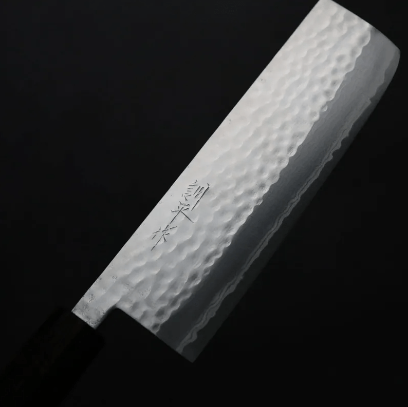 增谷訓生 寬版菜切 165mm VG10鋼 刻流 和柄