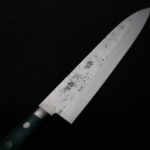 增谷訓生 牛刀 180mm VG10鋼<br>鎚目大馬士革 雪華 綠柄