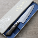 增谷訓生 牛刀 180mm VG10鋼<br>鎚目大馬士革 雪華 蘇格蘭柄