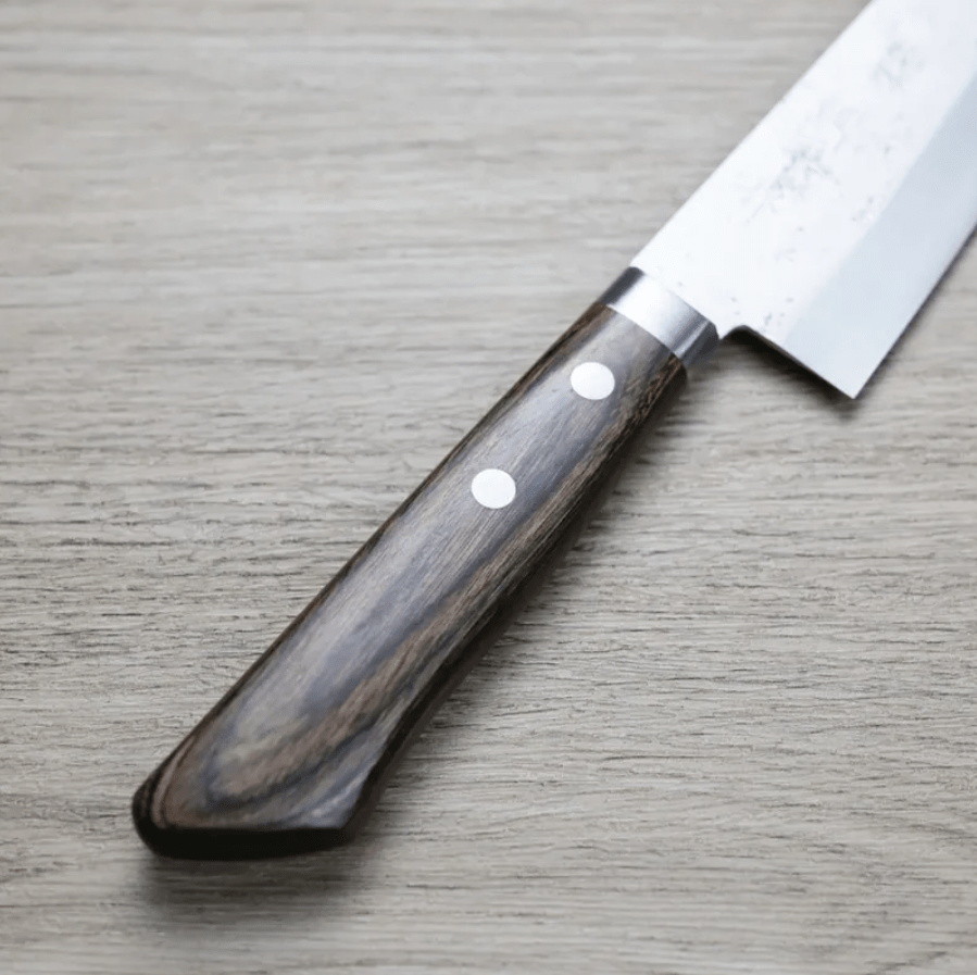 增谷訓生 牛刀 180mm VG10鋼<br>鎚目大馬士革 雪華 蘇格蘭柄