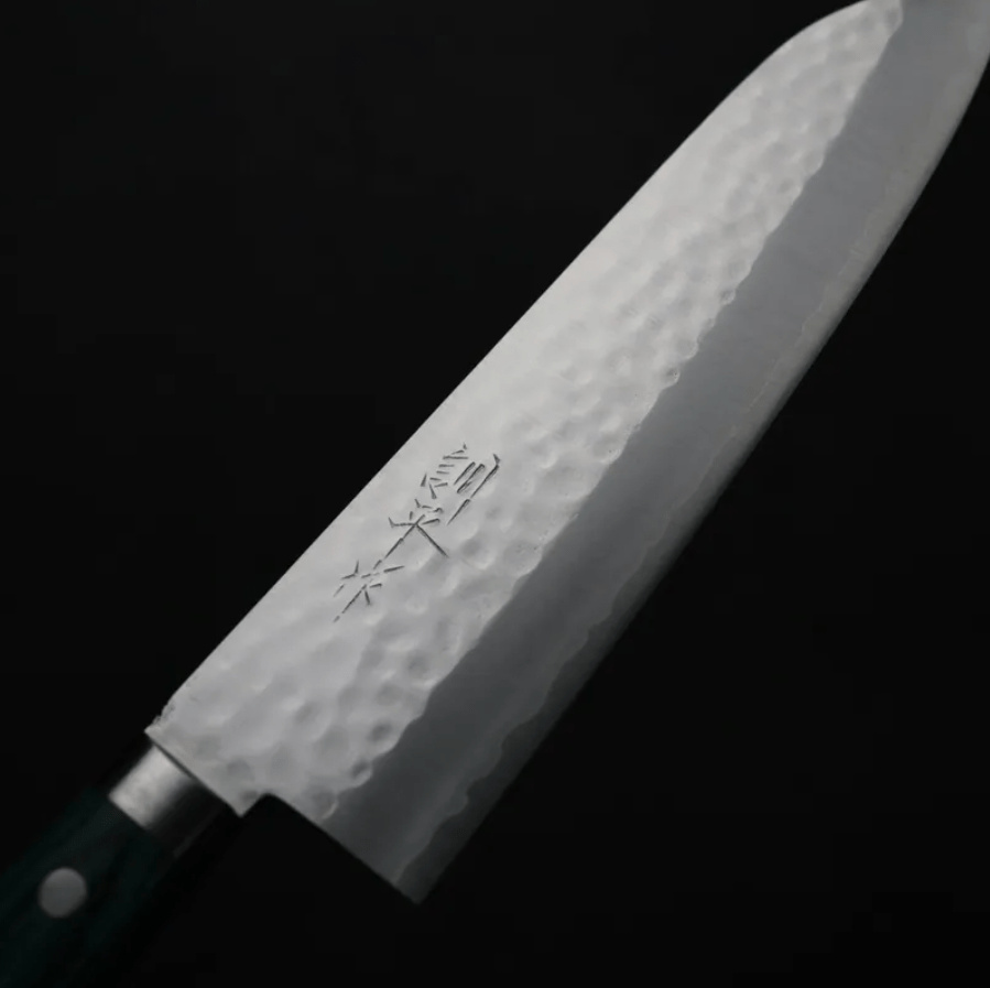 增谷訓生 牛刀 180mm VG1鋼 鎚目 綠柄