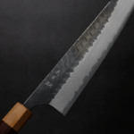 加藤義實 V鎚目 切付牛刀 240mm 青紙超級鋼 黑打 (5) 加藤義實 V鎚目 切付牛刀 <br>240mm 青紙超級鋼 黑打