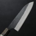 二唐刃物 三德 180mm SG2粉末HSS鋼 黑打鎚目