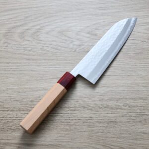 增谷訓生 三德刀 170mm VG10鋼 <br>刻流 和柄 雞翅八角柄
