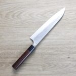 安立勝重 牛刀 210mm 青紙鋼 槌目