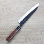 安立打刃物 牛刀 210mm 白紙鋼 黑打 墨流