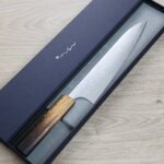 安立打刃物 牛刀 210mm<br>VG10 大馬士革 和柄