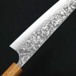 安立打刃物 牛刀 240mm<br>VG10 大馬士革 和柄