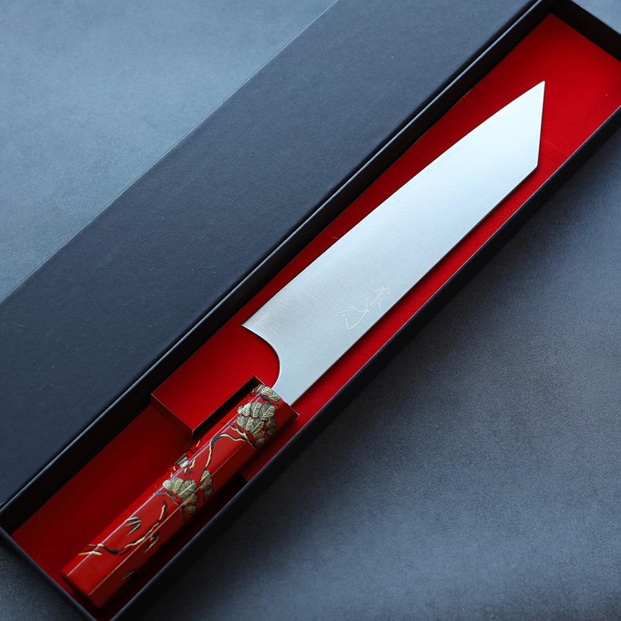 甲鉄 柴田崇行 牛刀 210mm SG2粉末HSS鋼 漆塗柄限定松竹