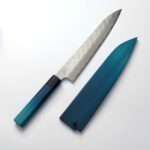 藍包丁 x 二唐刃物 筋引 240mm SG Strix粉末HSS鋼 鎚目大馬士革