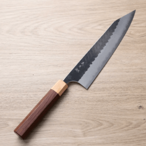 加藤義實 V鎚目 切付牛刀 240mm 青紙超級鋼 黑打(1) 加藤義實 V鎚目 切付牛刀 240mm<br>青紙超級鋼 黑打