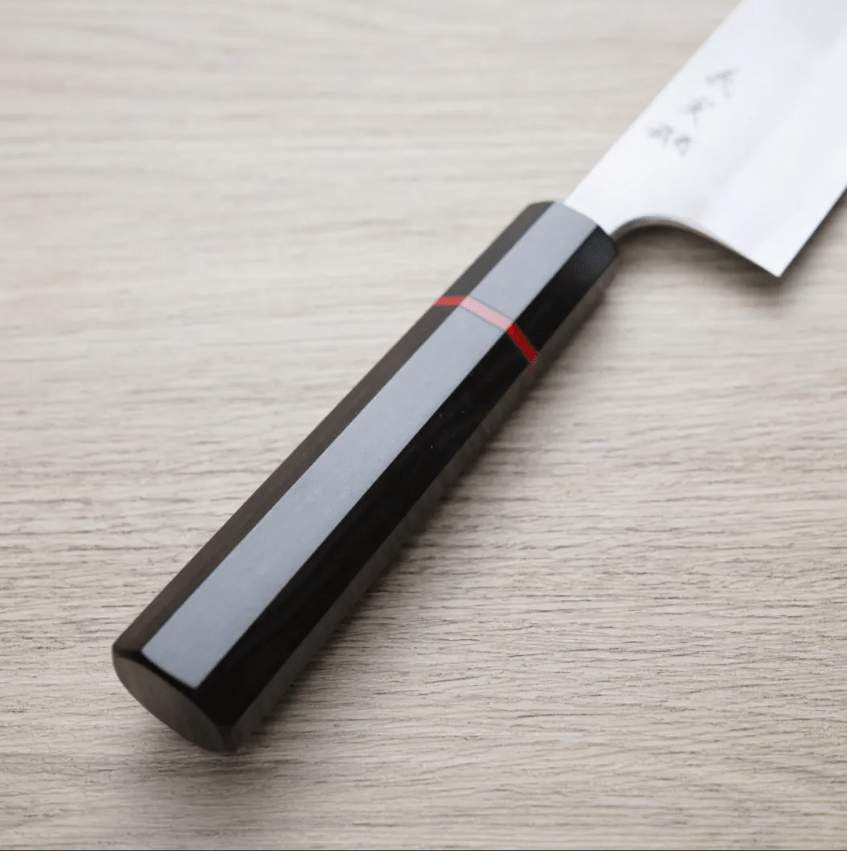 加藤義實 三德刀 170mm 青紙超級鋼 梨地 (3) 加藤義實 三德刀 170mm<br>青紙超級鋼 梨地