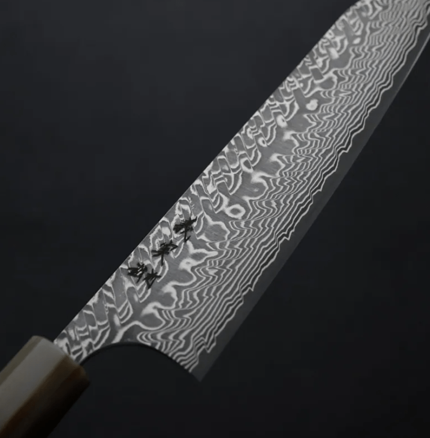 加藤義實 切付牛刀 210mm SG2粉末HSS鋼 鎳染大馬士革 (5) 加藤義實 切付牛刀 210mm <br>SG2粉末HSS鋼 鎳染大馬士革