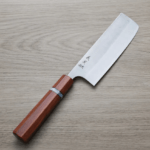 加藤義實 菜切 170mm 銀三鋼 鍛造梨地 鐵木豆柄 加藤義實 菜切 170mm <br>銀三鋼 鍛造/梨地 鐵木豆柄