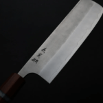 加藤義實 菜切 170mm 銀三鋼 鍛造梨地 鐵木豆柄 (5) 加藤義實 菜切 170mm <br>銀三鋼 鍛造/梨地 鐵木豆柄