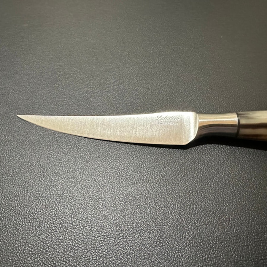 4001c-7 SALADINI 義大利手工牛排刀 105mm 天然白牛角握柄 象牙米白色樹酯