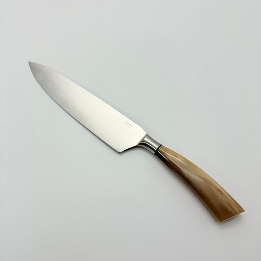 5004c5004rb-3 SALADINI 義大利手工主廚刀 200mm 白牛角/仿白牛角色象牙白色樹脂 不鏽鋼廚房料理刀