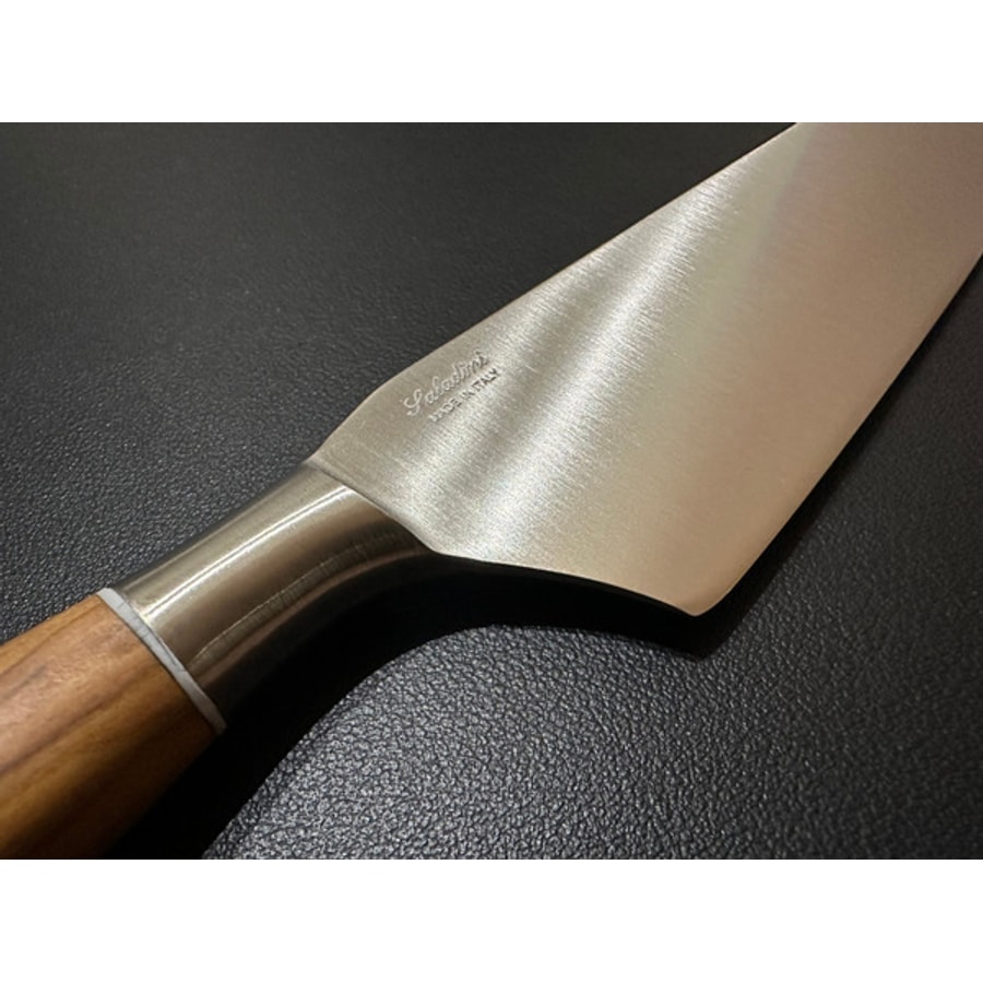 5004o-5 SALADINI 義大利手工主廚刀 200mm 天然橄欖木握柄 胡桃木握柄 不鏽鋼廚房料理刀