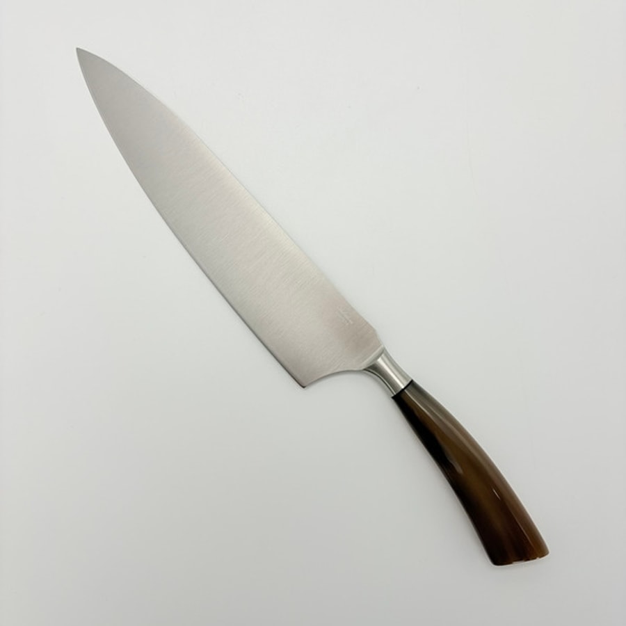 5014c-3 SALADINI 義大利手工主廚刀 250mm 天然白牛角握柄 不鏽鋼廚房料理刀 仿白牛角色象牙白色樹脂握柄 主廚刀