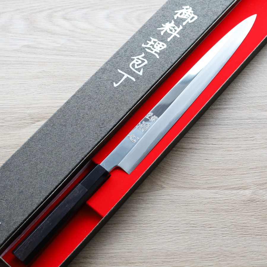 E4B8ADE5B79DE68993E58883E789A920E5889DE5BF8320E69FB3E5888320300mm20VG10-2 中川打刃物 初心 柳刃 300mm VG10