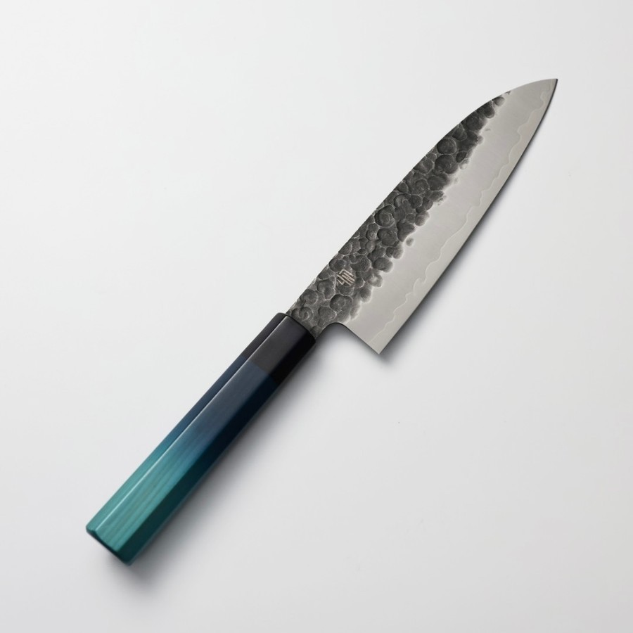 藍包丁 三德 170mm 鉬釩鋼 黑打鎚目