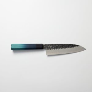 藍包丁 三德 170mm 鉬釩鋼 黑打鎚目