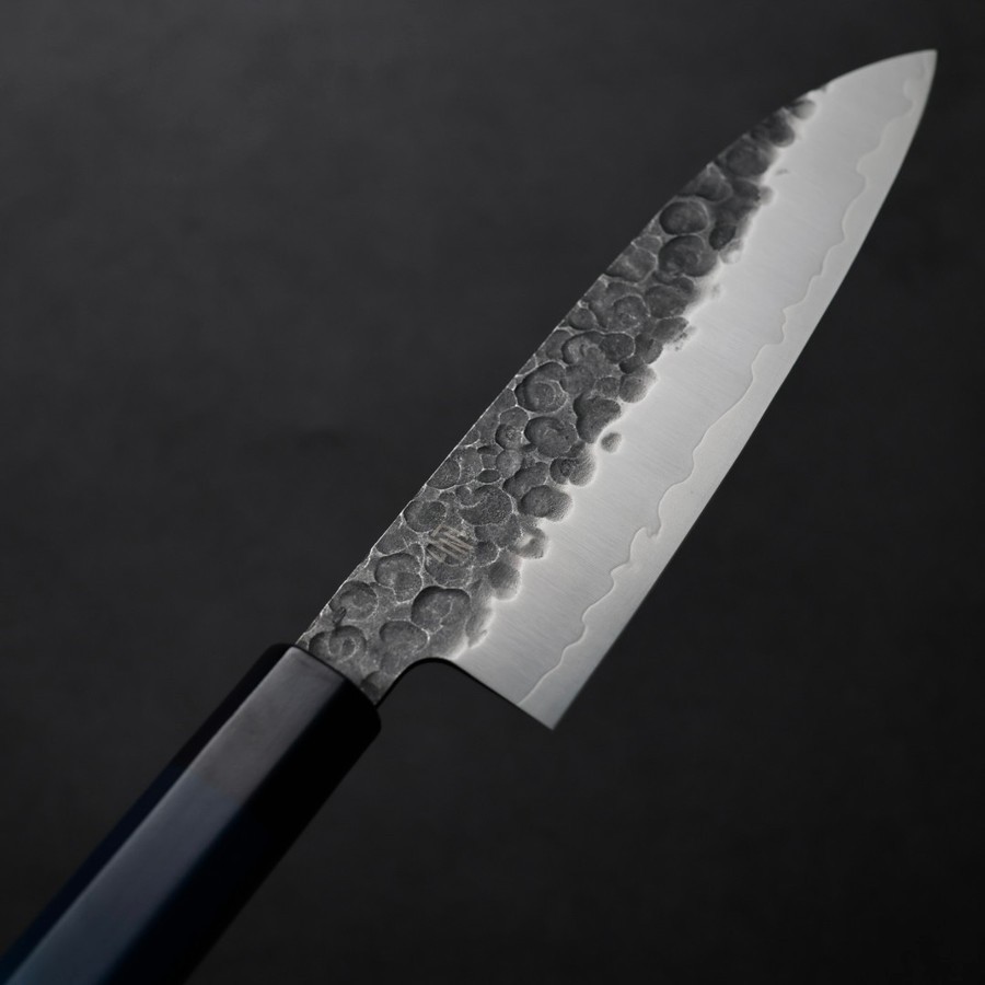 藍包丁 三德 170mm 鉬釩鋼 黑打鎚目