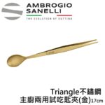 【德國Triangle】 主廚兩用試吃匙夾17CM 試吃夾 擺盤夾 銀色/金色/黑色