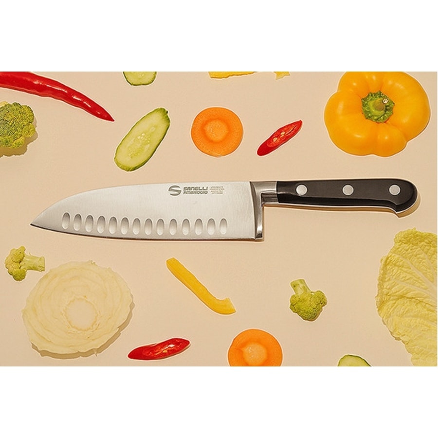 SANELLI AMBROGIO 山里尼 CHEF 鍛造三德刀18CM 日式主廚刀(158年歷史、義大利工藝美學文化必備)