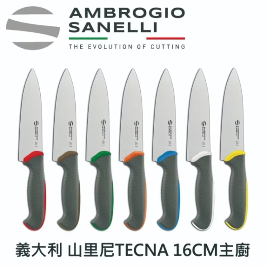 T349016Y SANELLI 山尼里 TECNA 主廚刀 16cm 七色選擇