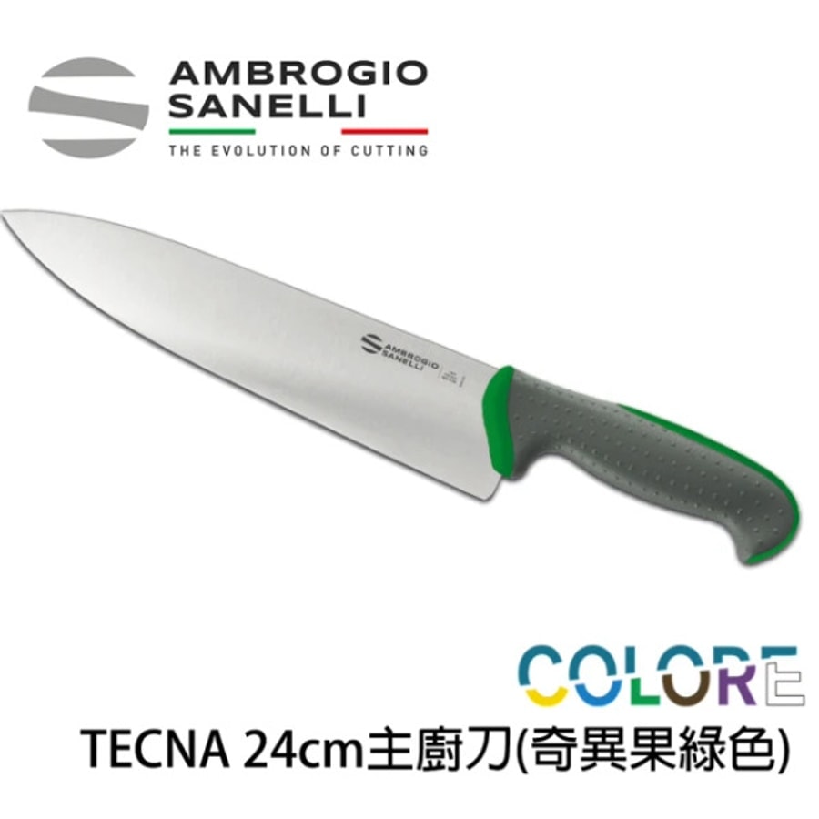 【 SANELLI 山尼里 TECNA 主廚刀 24cm 】繽紛色彩 可進洗碗機 抗菌手把 八色選擇