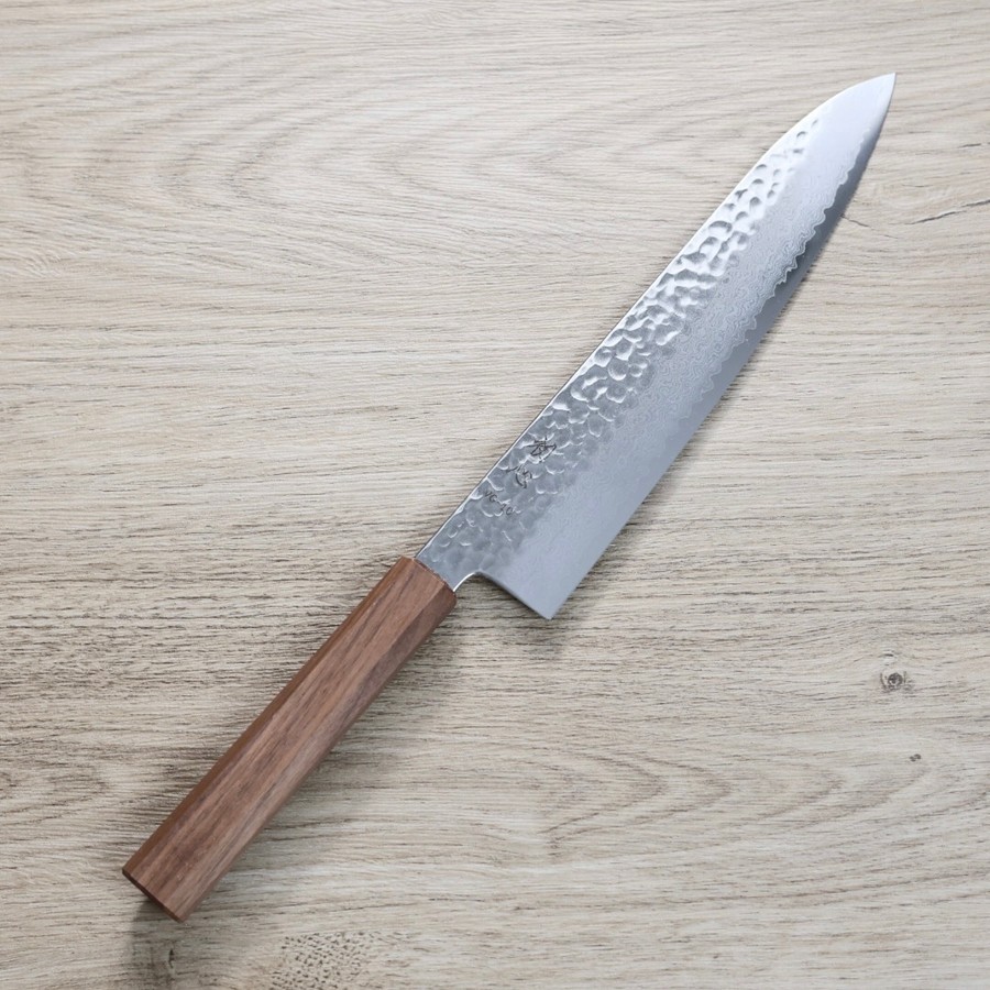 hatukokoro-g240-vg10-dt 初心 牛刀 240mm VG10鋼 大馬士革鎚目