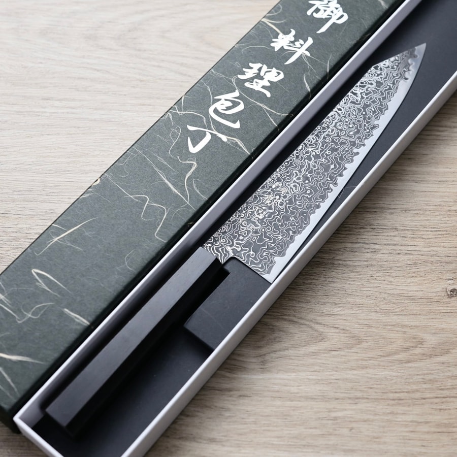 初心 流冰 牛刀 210mm<br>SG2鋼 黑染大馬士革