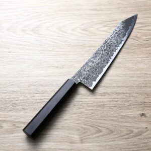 初心 流冰 牛刀 210mm<br>SG2鋼 黑染大馬士革