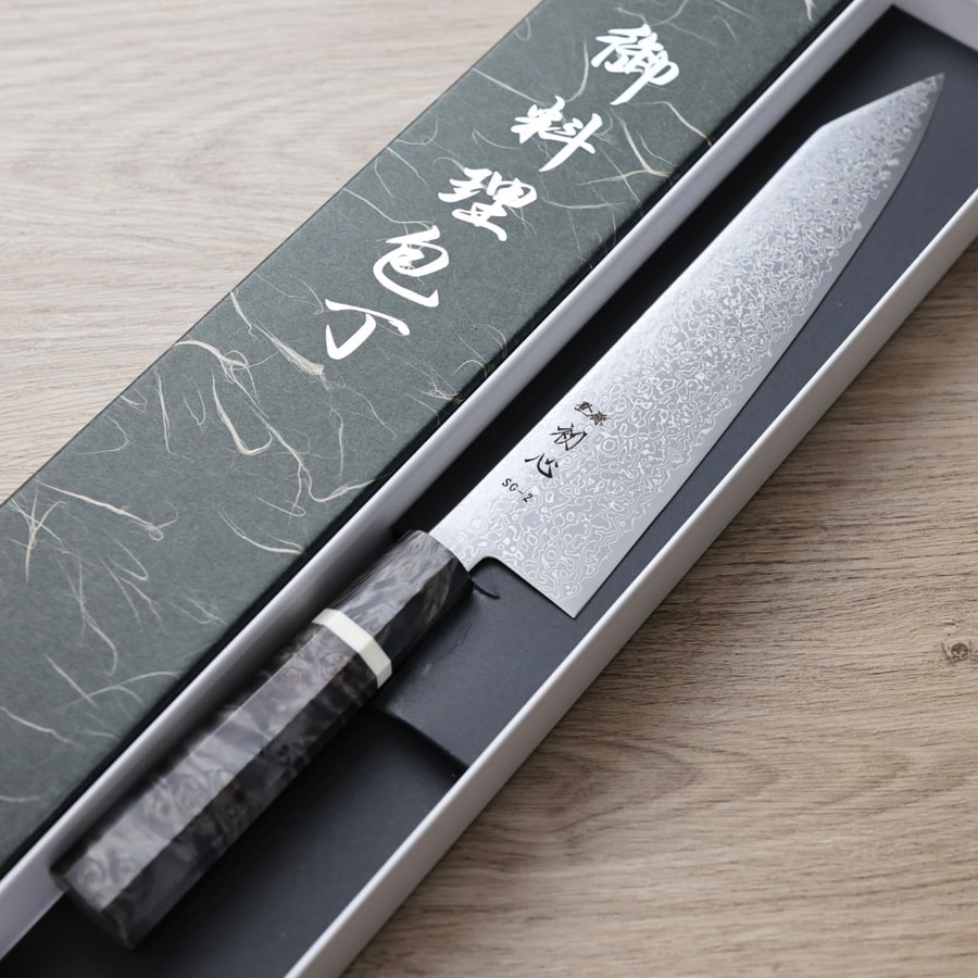 初心 細冰 切付牛刀 240mm SG2鋼 大馬士革:圖片 2