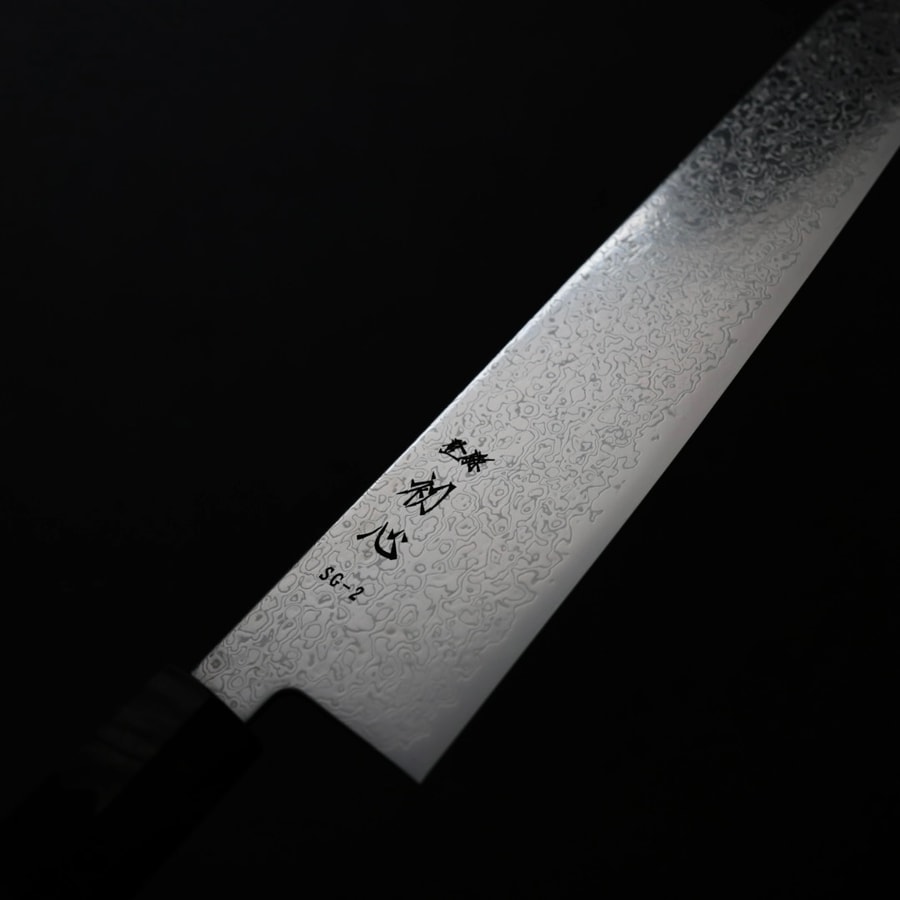 初心 細冰 切付牛刀 240mm SG2鋼 大馬士革:圖片 5
