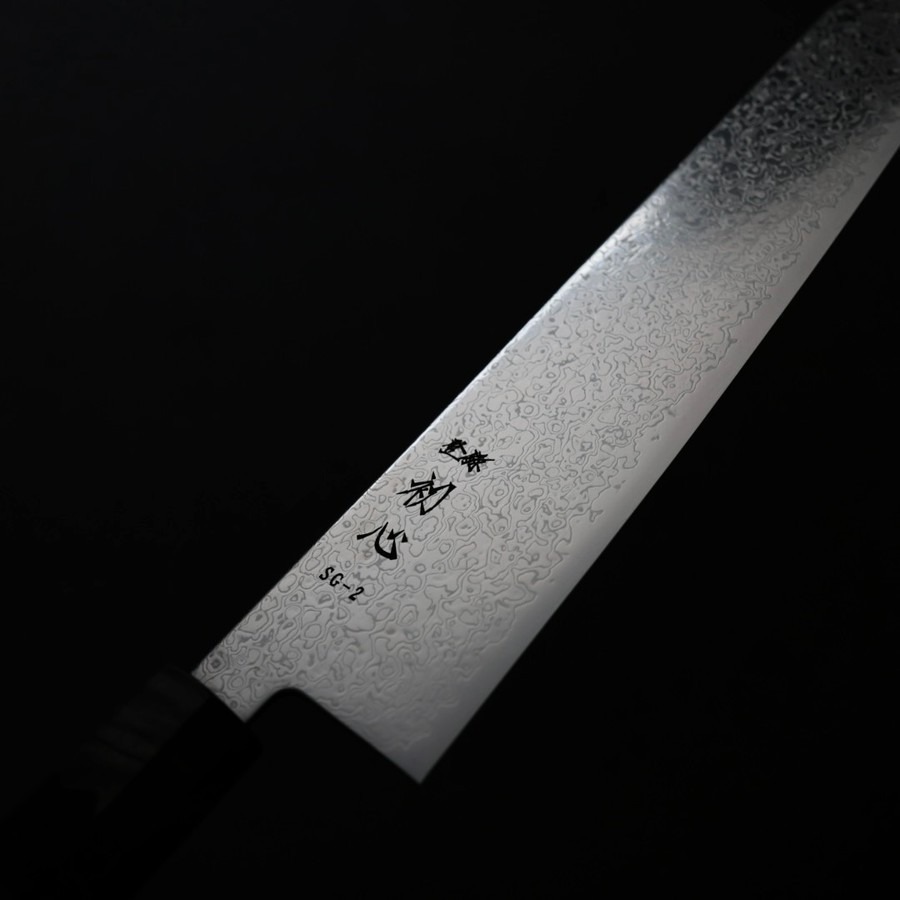 hk-k240-sg2shs-5 初心 細冰 切付牛刀 240mm SG2鋼 大馬士革