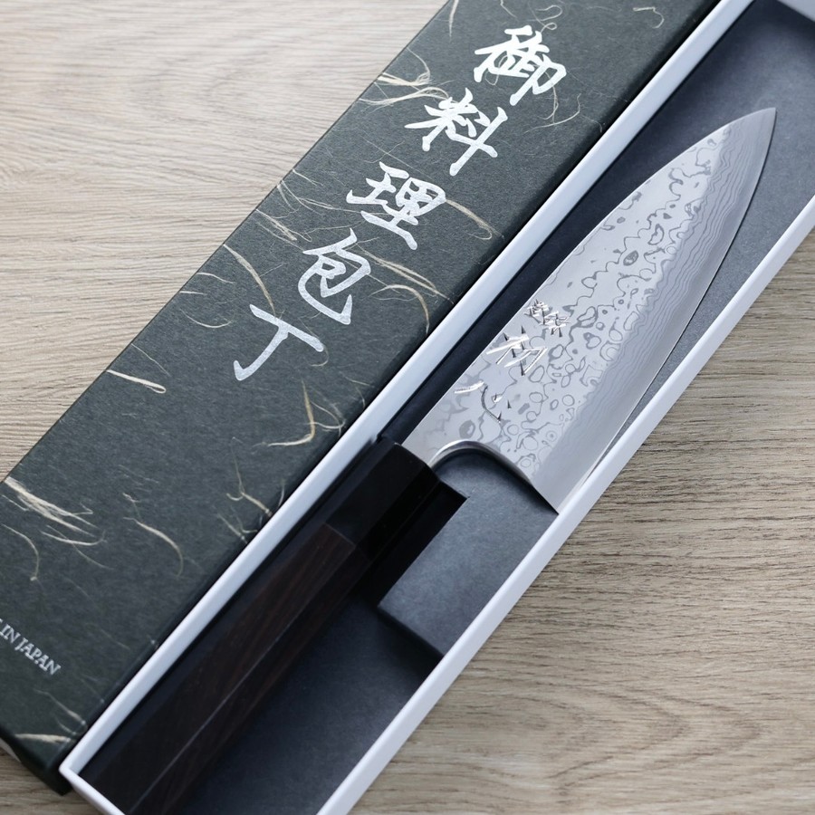 初心x彌氏良寬 出刃 165mm 青紙鋼 墨流