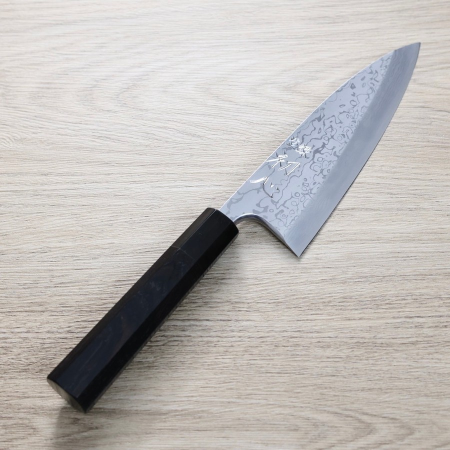 hkyauji-deba-180ak 初心x彌氏良寬 出刃 180mm 青紙鋼 墨流