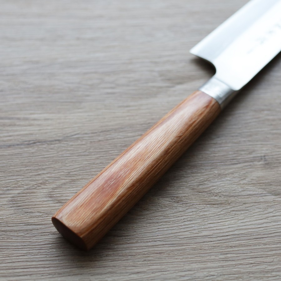 kamo-gyuto-vg10240-3 加茂勝康 牛刀 240mm VG10鋼<br>大馬士革