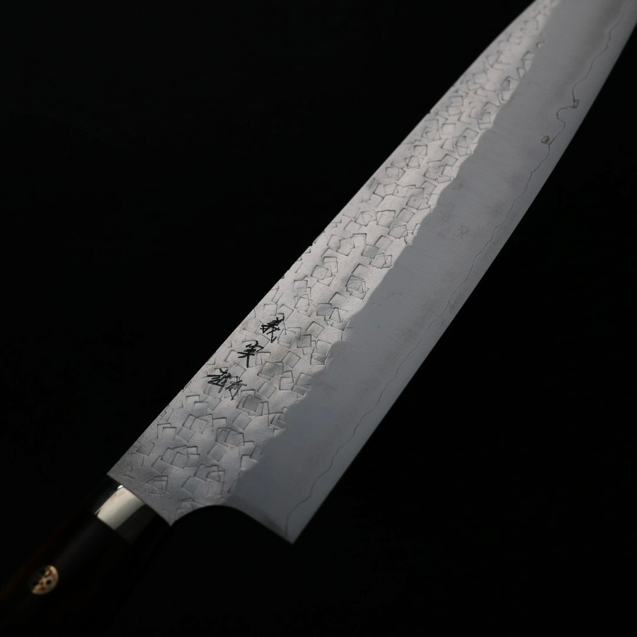 kato-g210-ri-5 加藤義實 角鎚目 牛刀 210mm<br>SG2粉末HSS鋼 沙漠鐵木