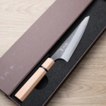 加藤義實 骨刻 150mm<br>青紙超級鋼 黑打