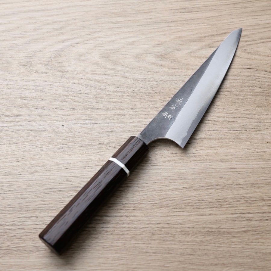 加藤義實 骨刻 150mm<br>青紙超級鋼 黑打