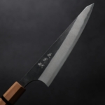 加藤義實 骨刻 150mm<br>青紙超級鋼 黑打