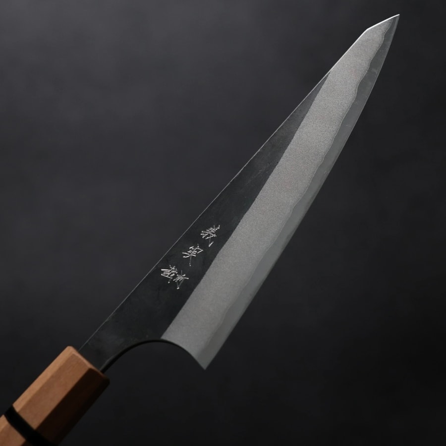 加藤義實 骨刻 150mm<br>青紙超級鋼 黑打
